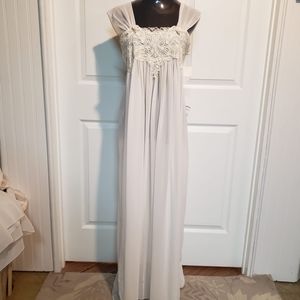 White Sheer Negligee & Gown Size Large NWT
